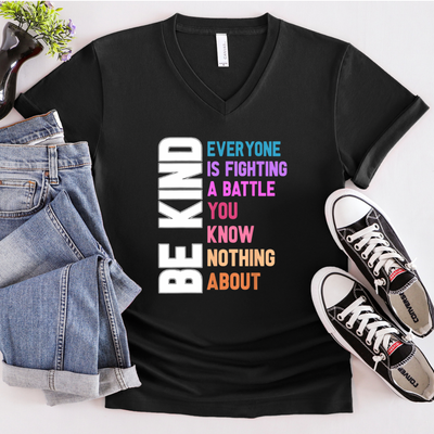 Be Kind Battle Rainbow Colors Graphic T-shirt and Sweatshirt