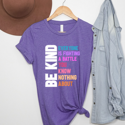 Be Kind Battle Rainbow Colors Graphic T-shirt and Sweatshirt