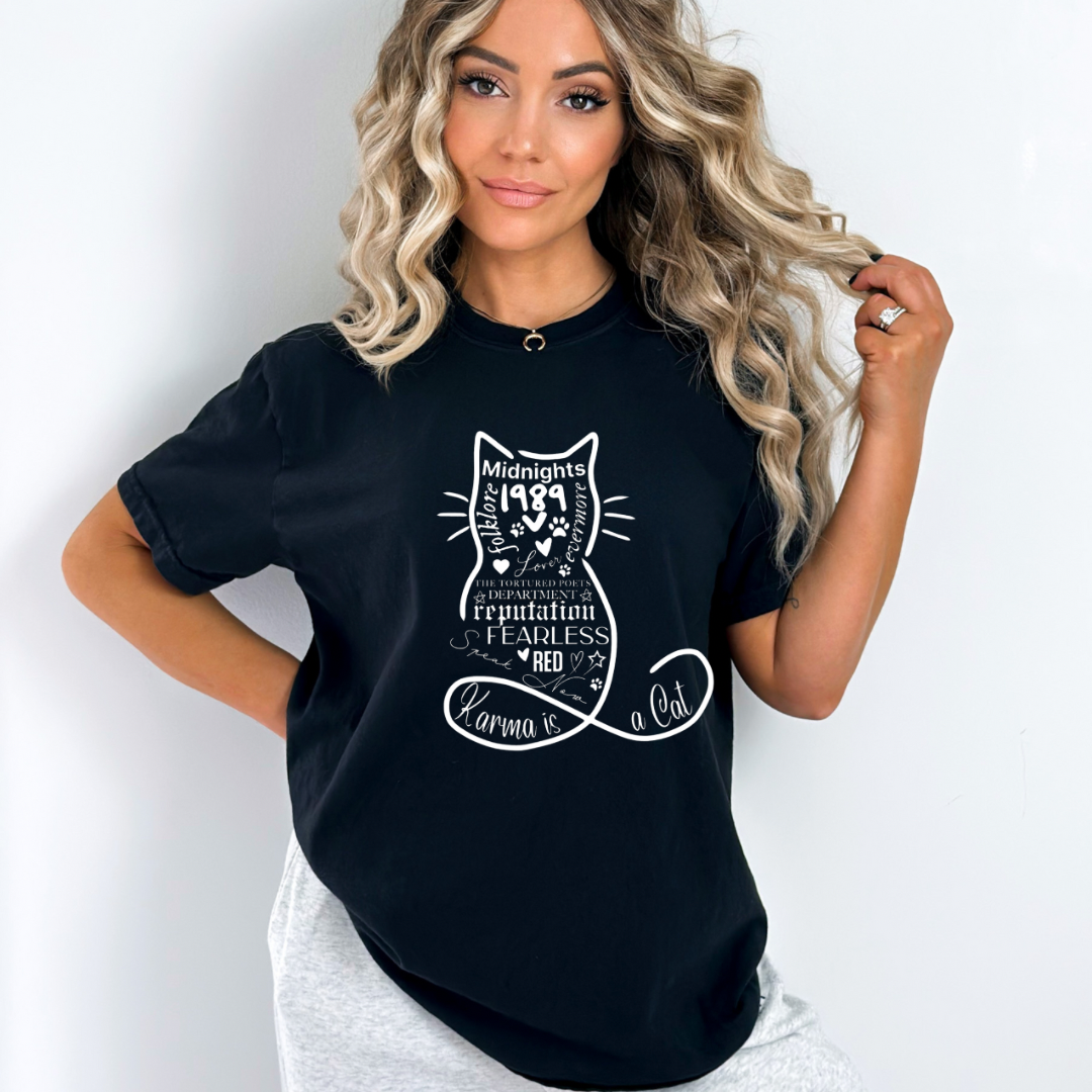 Karma Cat Eras Graphic T-shirt and Sweatshirt