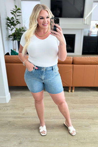 Elle High Rise Rhinestone Cutoff Shorts Southern Soul Collectives