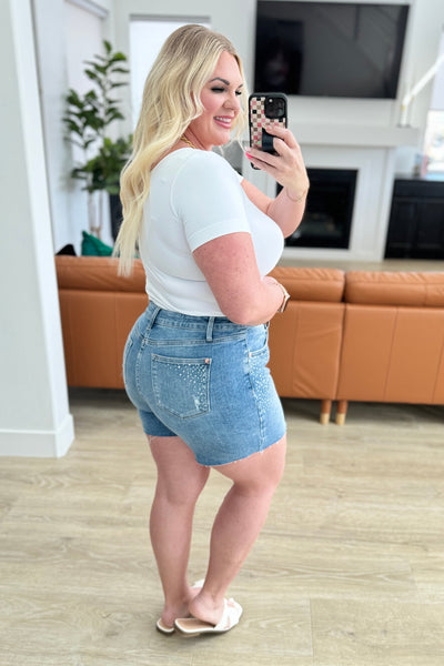 Elle High Rise Rhinestone Cutoff Shorts Southern Soul Collectives