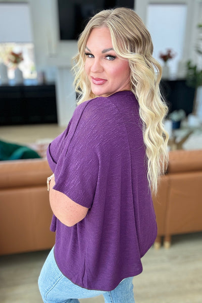 Let Light be Light Drop Shoulder Oversized Tee in Dark Plum Southern Soul Collectives