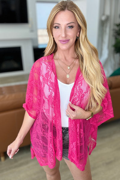 Good Days Ahead Lace Kimono In Fuchsia Southern Soul Collectives