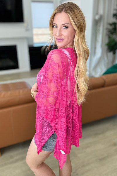 Good Days Ahead Lace Kimono In Fuchsia Southern Soul Collectives