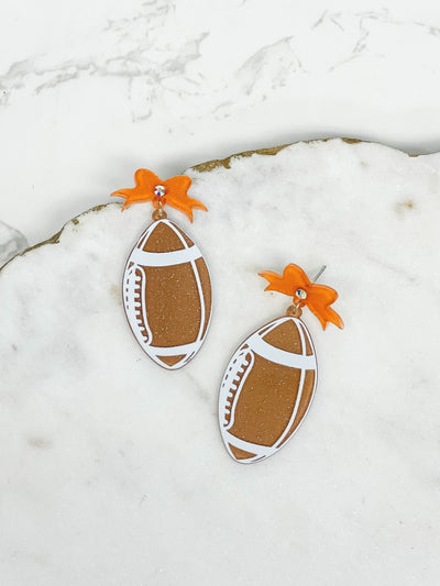 PREORDER: Football Bow Drop Earrings in Two Colors Southern Soul Collectives