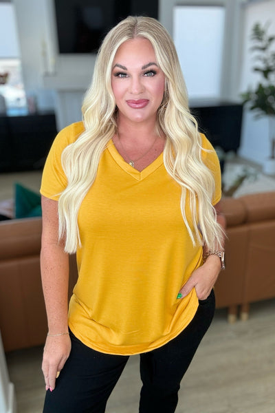 Heart and Soul V-Neck Top in Mustard Southern Soul Collectives