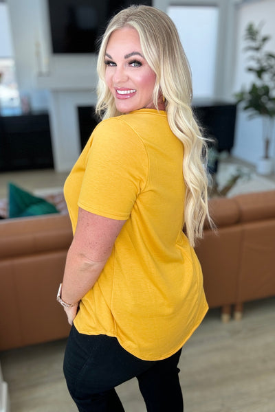 Heart and Soul V-Neck Top in Mustard Southern Soul Collectives