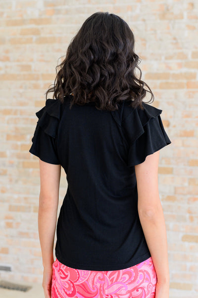 I'll Allow It Flutter Sleeve Tee In Black Southern Soul Collectives