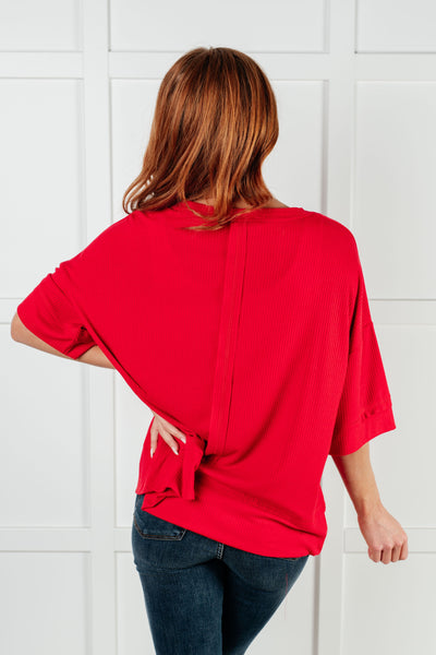 I'll Never Forget Ribbed Dolman Sleeve Top in Red Southern Soul Collectives