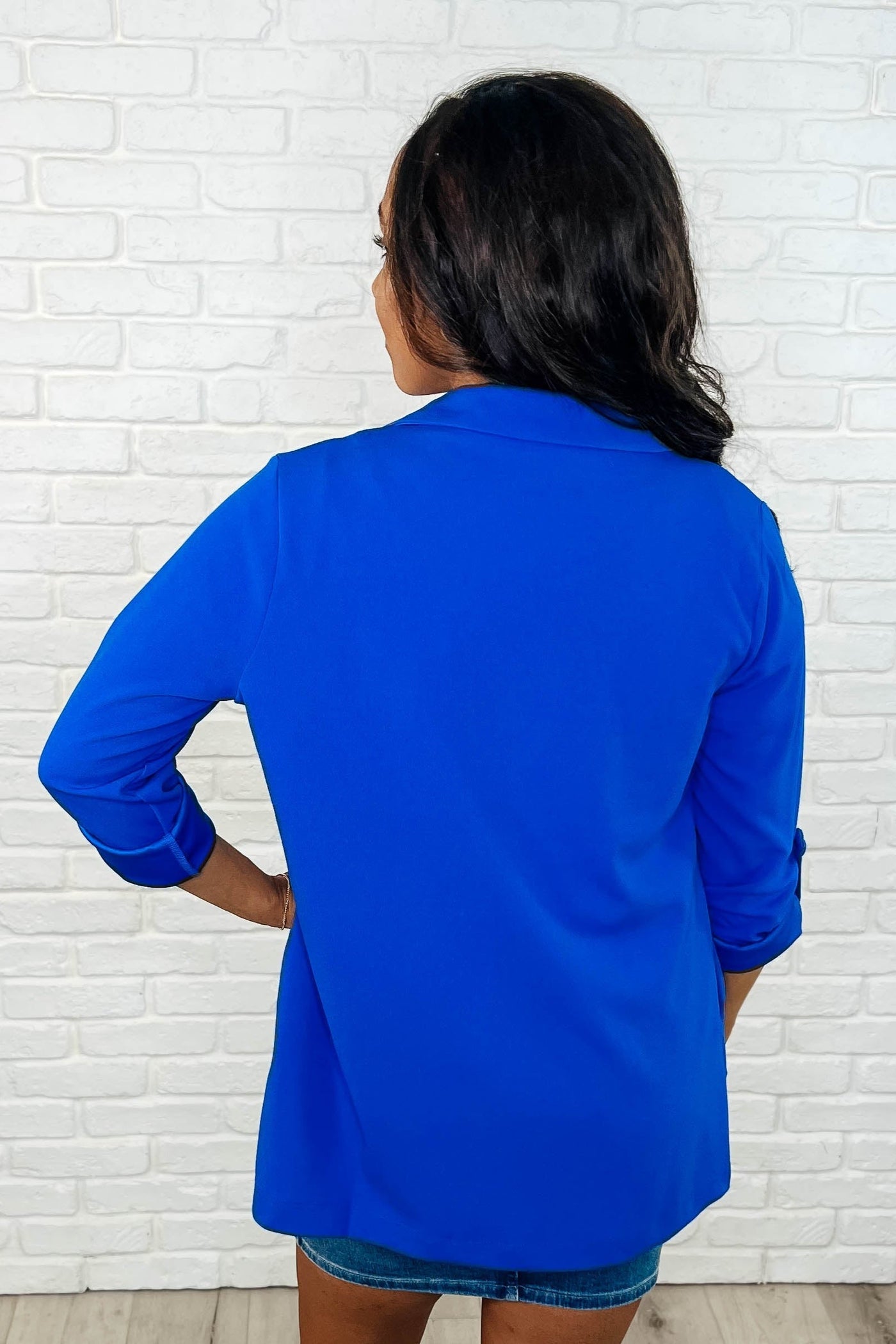 I'm Really That Gal Open Front Blazer in Royal Blue Southern Soul Collectives