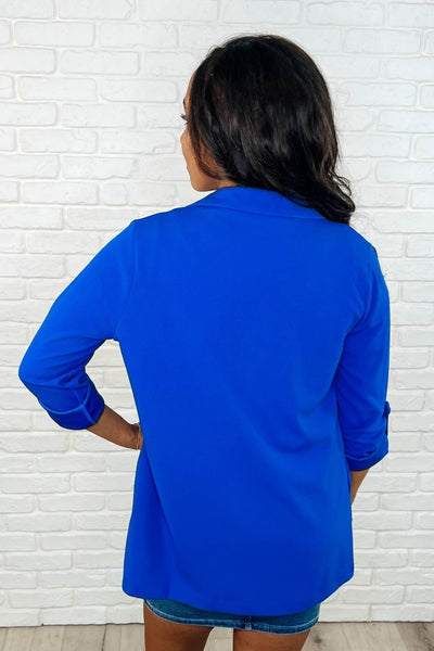 I'm Really That Gal Open Front Blazer in Royal Blue Southern Soul Collectives