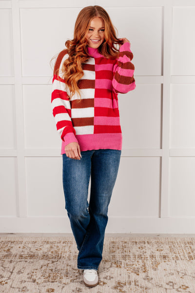 In Your Lane Color Blocked Stripe Sweater Southern Soul Collectives