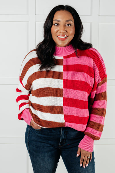 In Your Lane Color Blocked Stripe Sweater Southern Soul Collectives