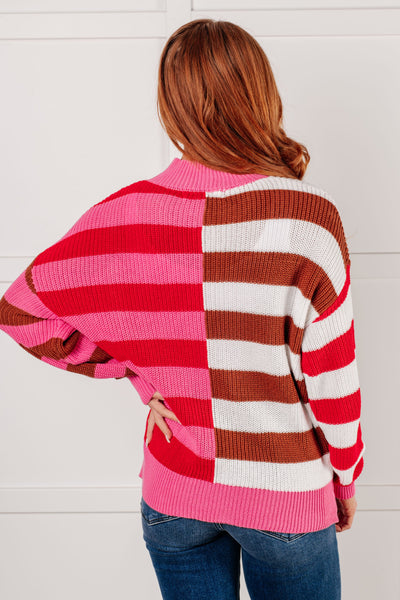 In Your Lane Color Blocked Stripe Sweater Southern Soul Collectives