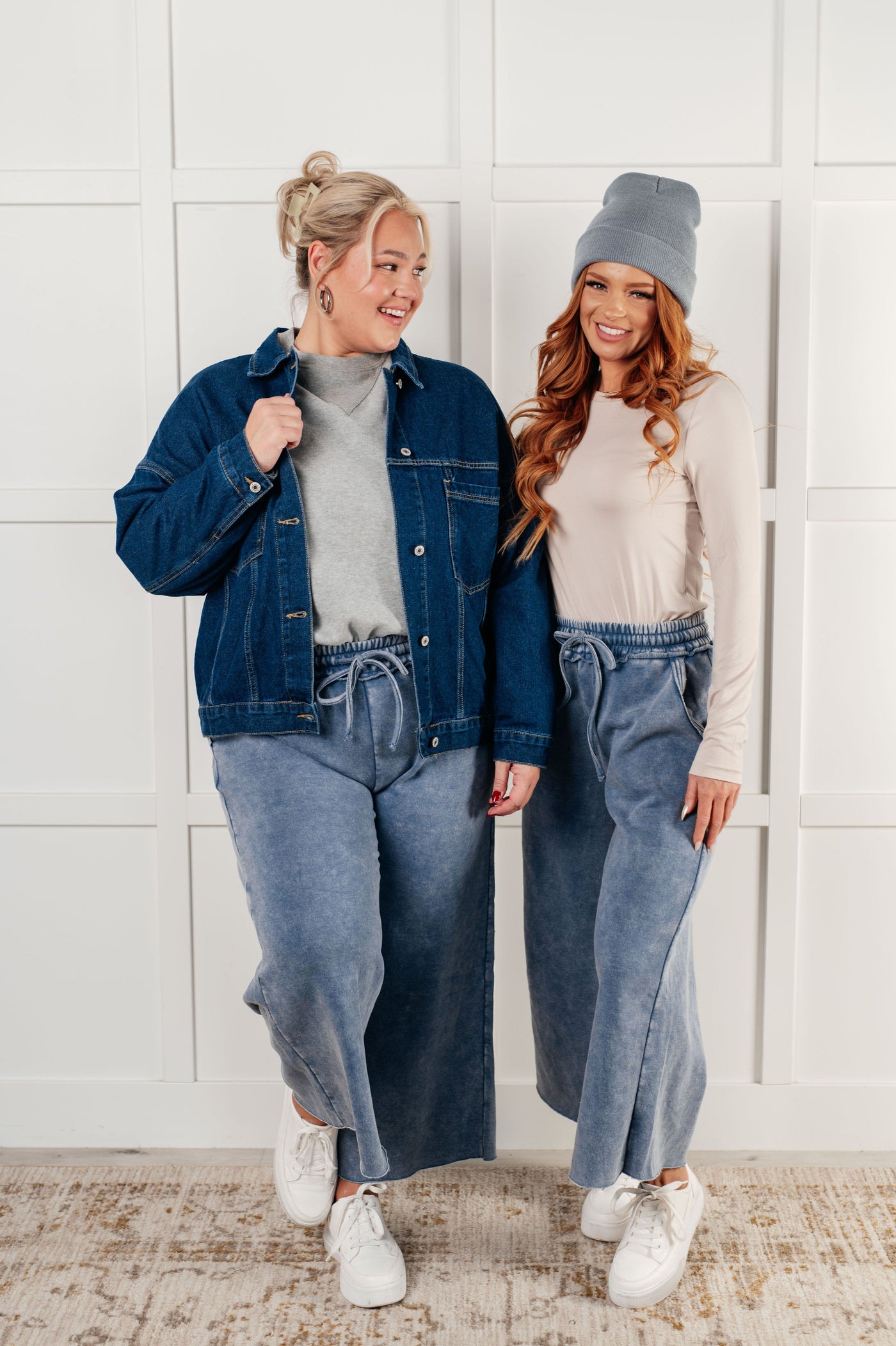 In or Out Wide Leg Cropped Pants in Dusty Blue Southern Soul Collectives