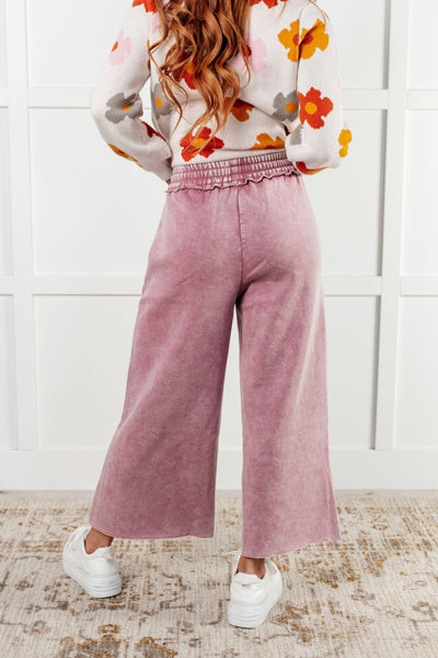 In or Out Wide Leg Cropped Pants in Light Rose Southern Soul Collectives