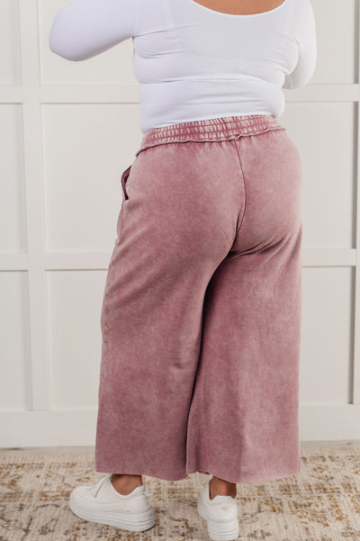 In or Out Wide Leg Cropped Pants in Light Rose Southern Soul Collectives