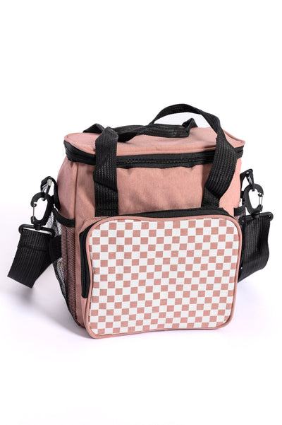 Insulated Checked Tote in Pink Southern Soul Collectives