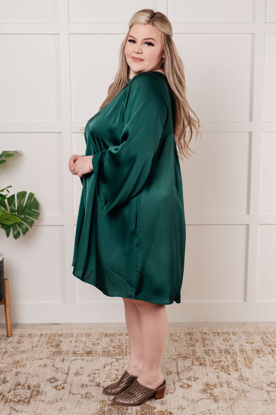 Isn't It Lovely Poly Satin Butterfly Sleeve Dress Southern Soul Collectives