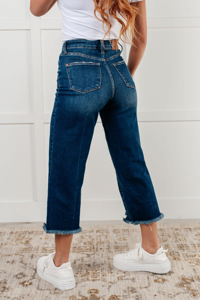 Janice High Rise Button Fly Wide Leg Crop Jeans Southern Soul Collectives