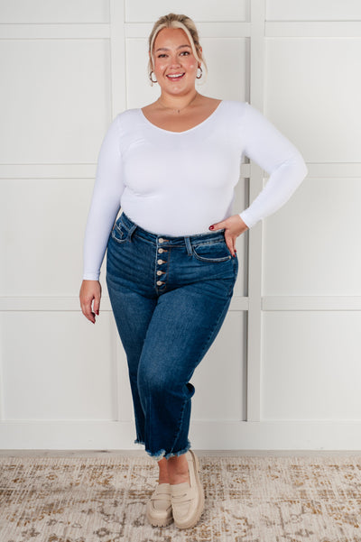 Janice High Rise Button Fly Wide Leg Crop Jeans Southern Soul Collectives