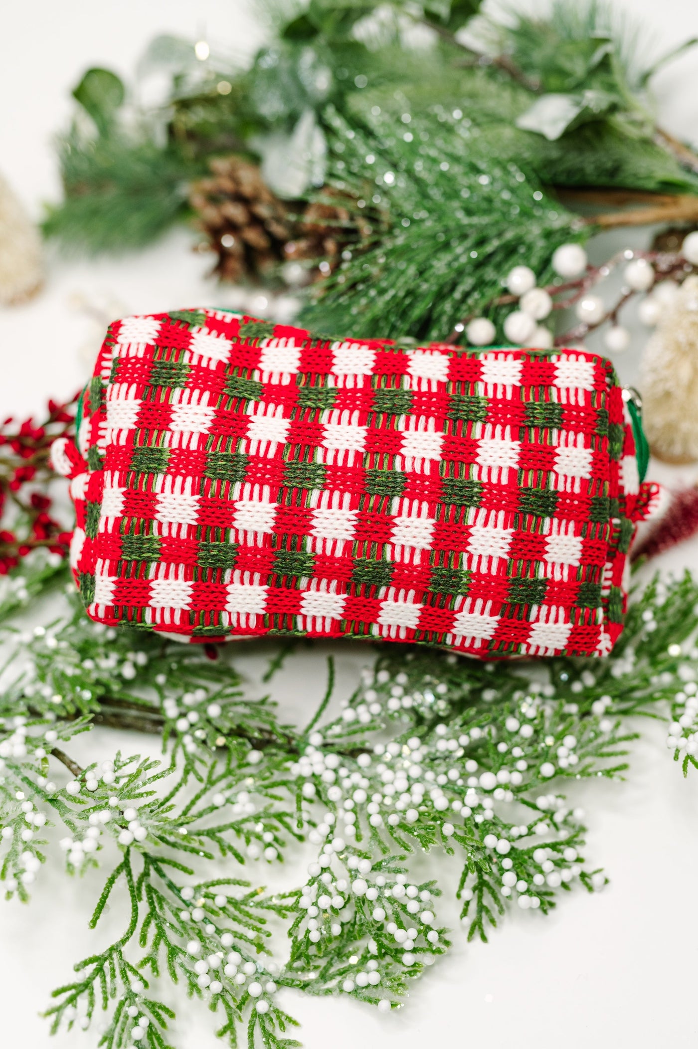 Jolly Holiday Textured Woven Zip Bag Southern Soul Collectives