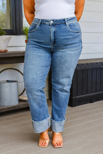 Jones High Rise Cuffed Straight Jeans Womens Southern Soul Collectives