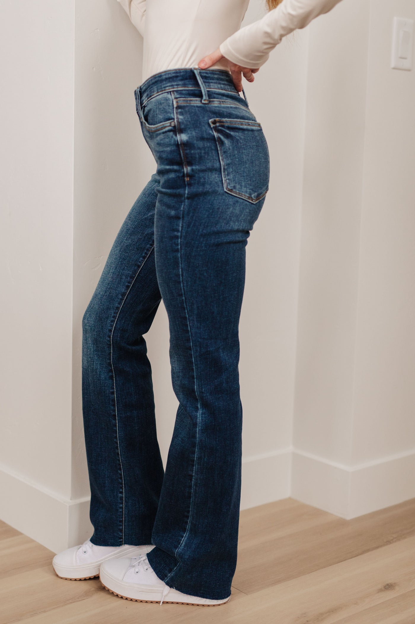 Judy Blue Jeans Josephine Mid Rise Raw Hem Bootcut Jeans