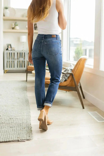 Judy Blue Colty High Rise Button Fly Distressed Boyfriend Jeans Womens Southern Soul Collectives