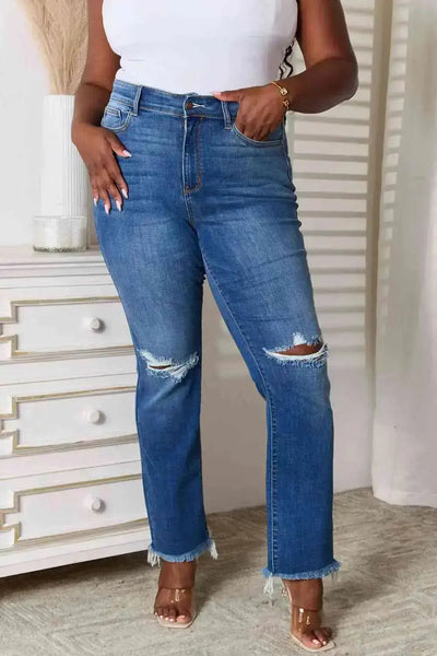 Judy Blue Distressed Raw Hem Jeans  Southern Soul Collectives