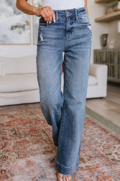 Judy Blue Katrina High Waist Distressed Denim Trousers Womens Southern Soul Collectives