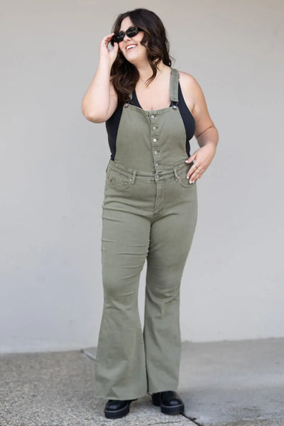Judy Blue Kelsey Flare Tummy Control Overalls  Southern Soul Collectives