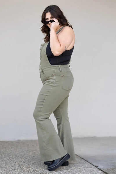 Judy Blue Kelsey Flare Tummy Control Overalls  Southern Soul Collectives