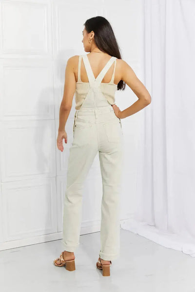 Judy Blue Taylor High Waist Overalls in White  Southern Soul Collectives