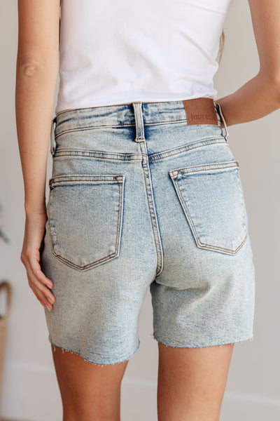 Judy Blue Cindy High Rise Mineral Wash Distressed Boyfriend Shorts Southern Soul Collectives