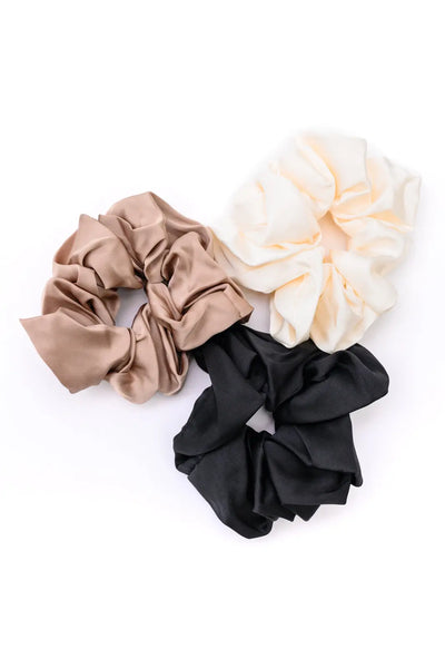 Jumbo Silk Scrunchies Set of Three Womens Southern Soul Collectives