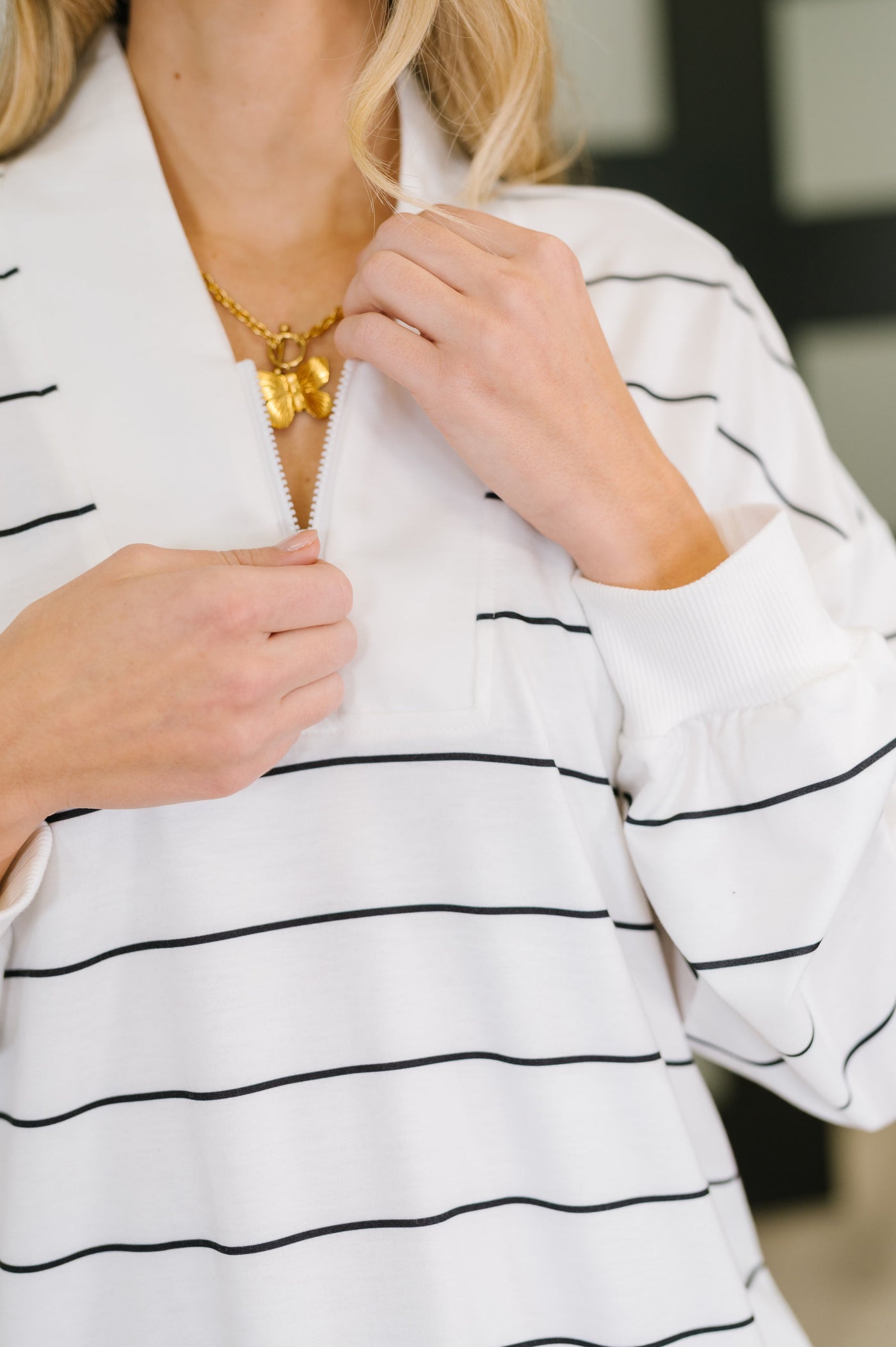 Just My Stripe Zipper Top Southern Soul Collectives