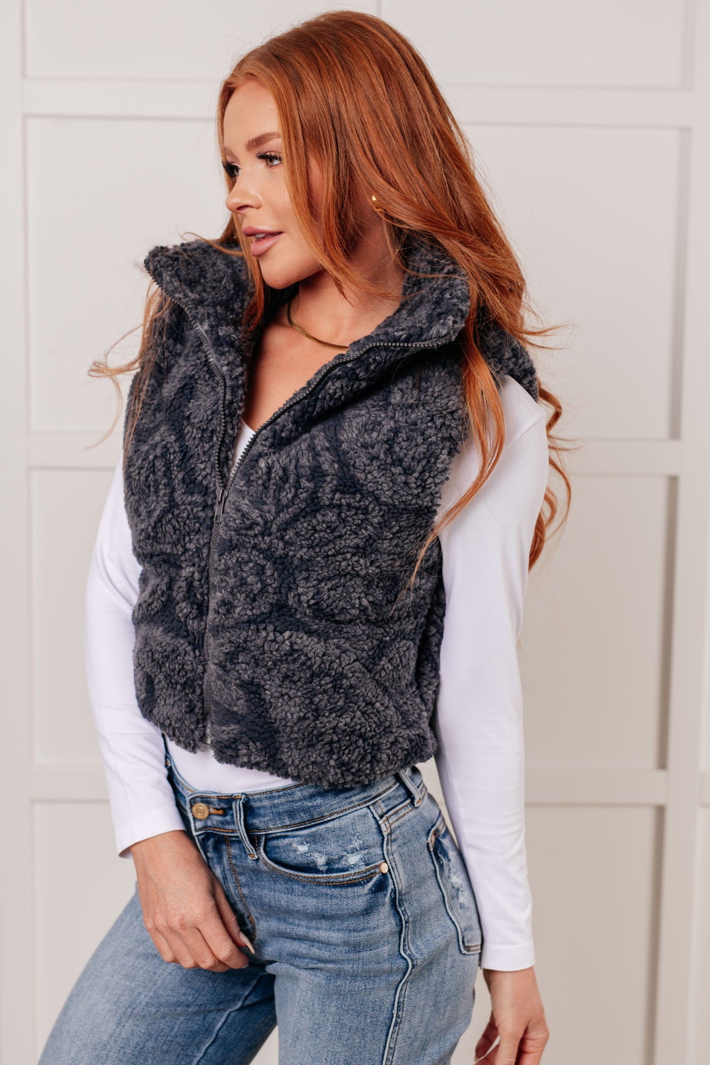 Just One More Layer Paisley Sherpa Print Vest Southern Soul Collectives