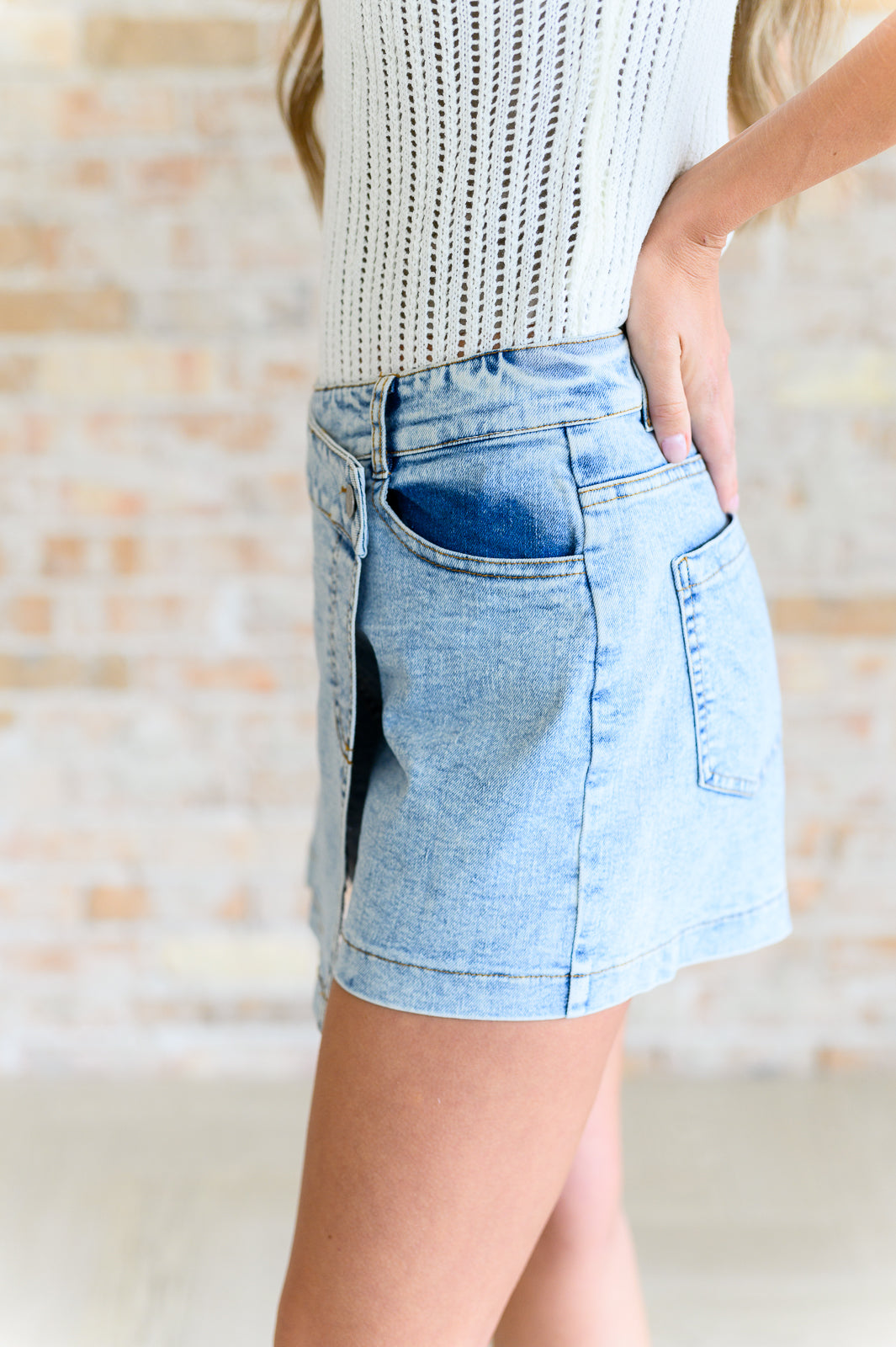 Me Espresso Denim Skort Southern Soul Collectives