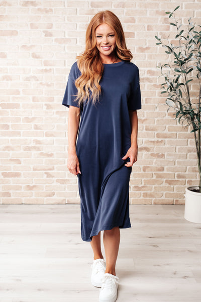 Keeping It Chill Drop Shoulder Maxi Dress in Dark Night Southern Soul Collectives