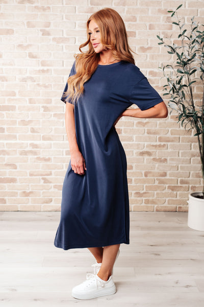 Keeping It Chill Drop Shoulder Maxi Dress in Dark Night Southern Soul Collectives