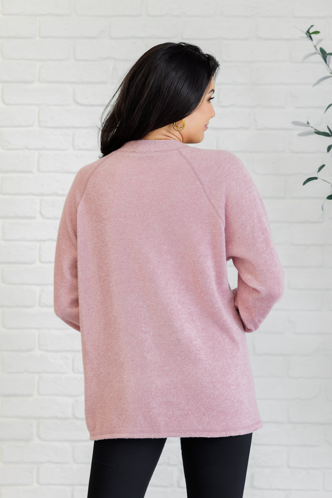 Keeping it Real Brushed Melange Hacci Long Sleeve Tee in Light Rose Southern Soul Collectives