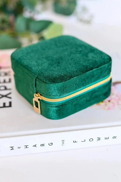 Kept and Carried Velvet Jewelry Box in Green Womens Southern Soul Collectives