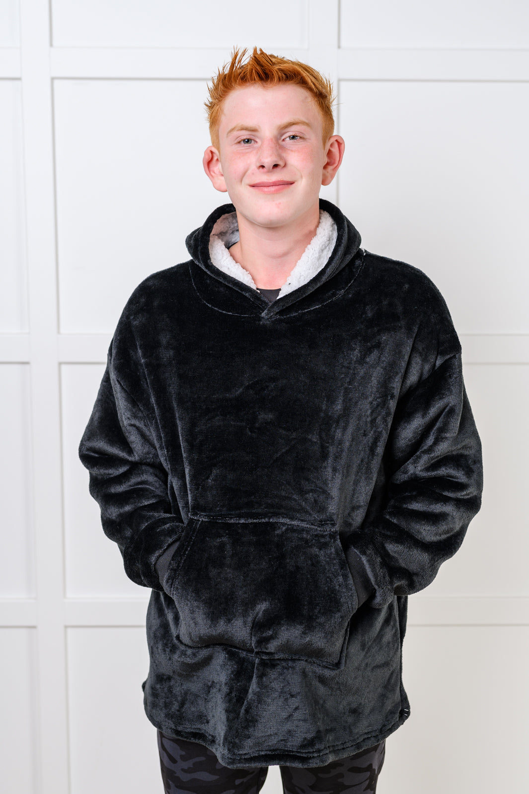 Kids Oversized Hoodie Blanket in Black Southern Soul Collectives