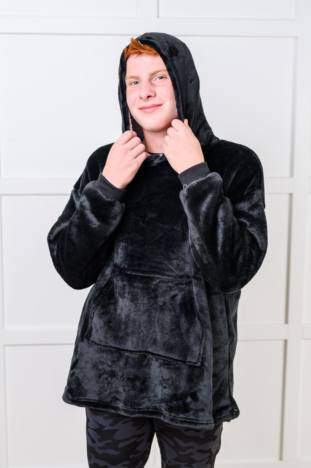 Kids Oversized Hoodie Blanket in Black Southern Soul Collectives