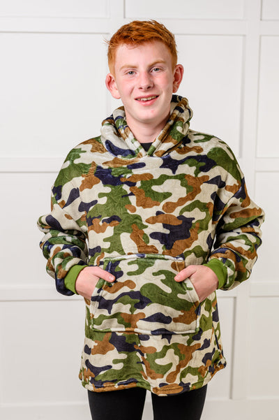 Kids Oversized Hoodie Blanket in Camo Southern Soul Collectives