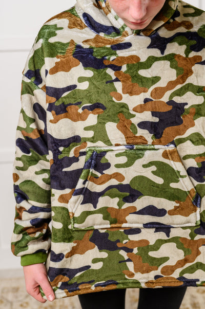 Kids Oversized Hoodie Blanket in Camo Southern Soul Collectives