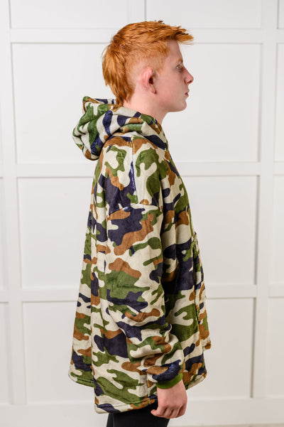 Kids Oversized Hoodie Blanket in Camo Southern Soul Collectives