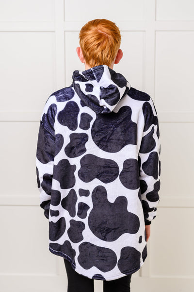 Kids Oversized Hoodie Blanket in Cow Southern Soul Collectives