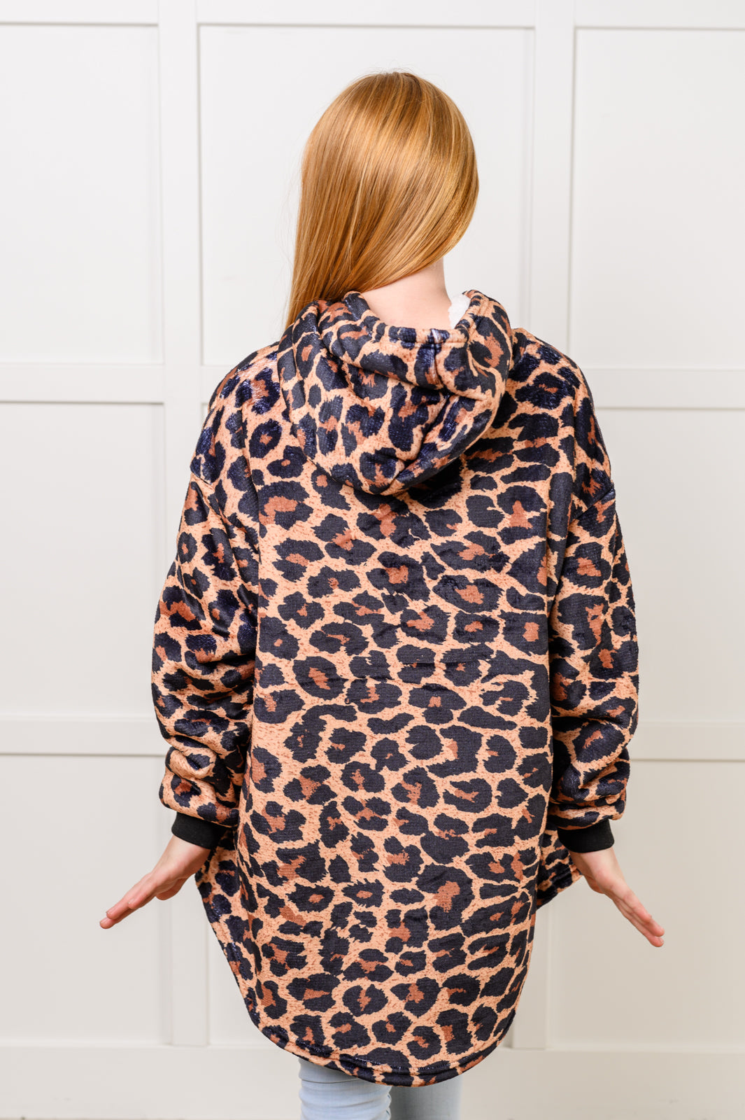 Kids Oversized Hoodie Blanket in Leopard Southern Soul Collectives